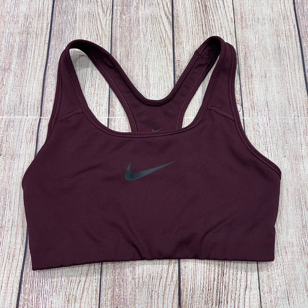 Nike Dri-FIT Racerback Sports Bra Burgundy Maroon Women XS